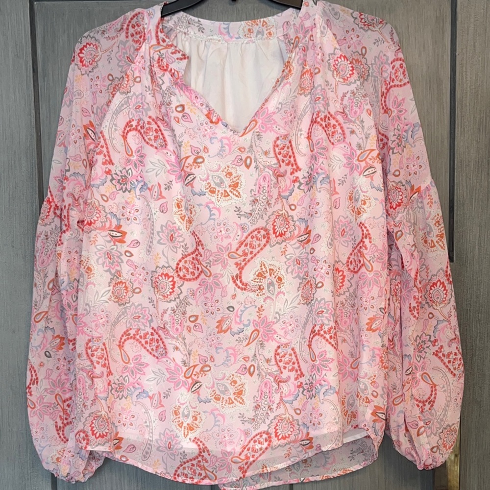 SZ LG Bohemian Fairy Flowy Sheer Blouse Paisley Pattern #boho #spring #fairy
